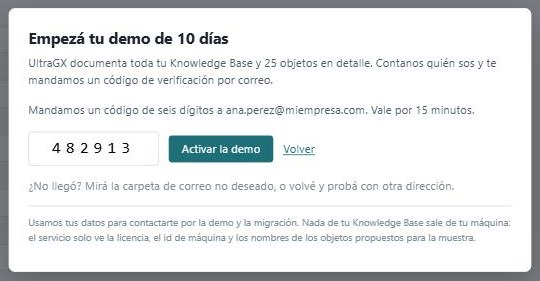 Paso del código de verificación