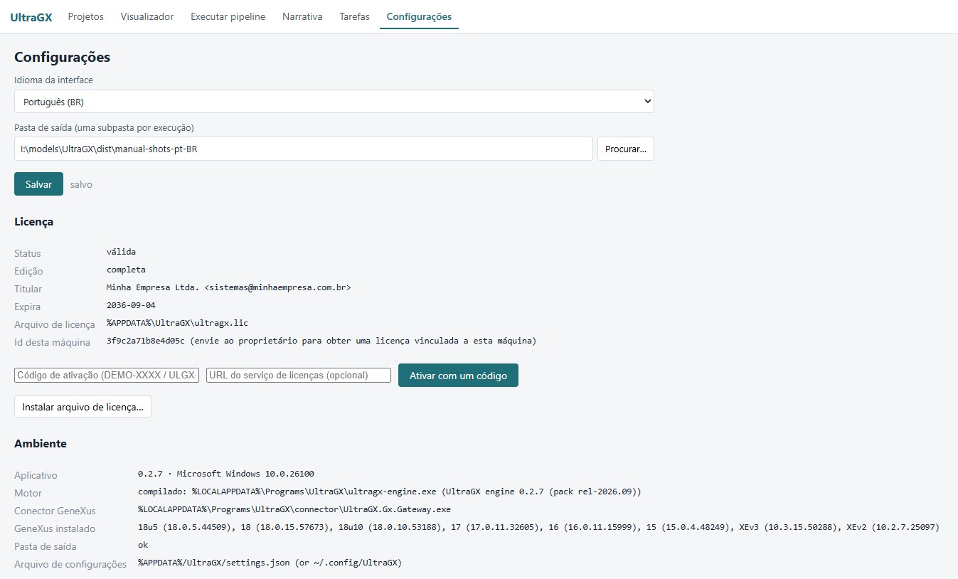 Aba Configurações